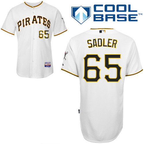 Casey Sadler #65 MLB Jersey-Pittsburgh Pirates Men's Authentic Home White Cool Base Baseball Jersey